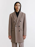Manteau croisé taupe - IZAC