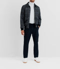 Blouson en laine col chemise marine - IZAC