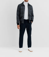 Blouson en laine col chemise marine - IZAC
