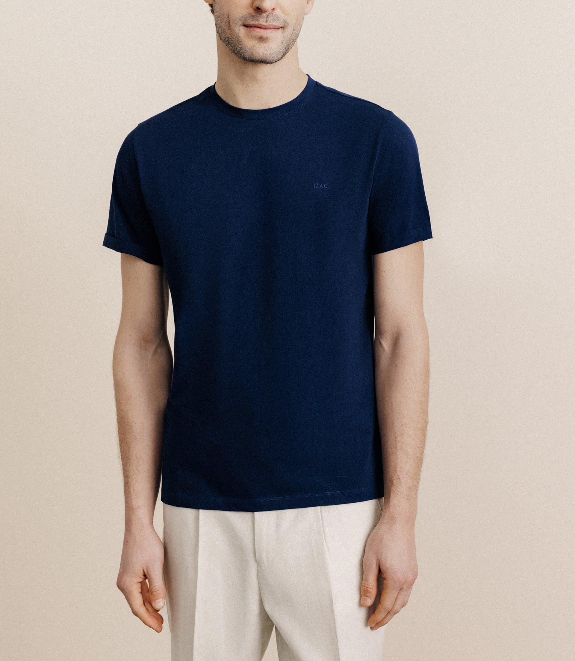 T-shirt col rond marine - IZAC