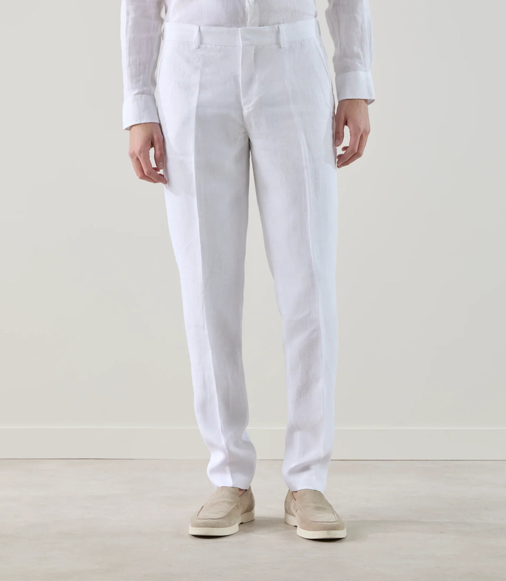 Pantalon ville 100% lin blanc - IZAC