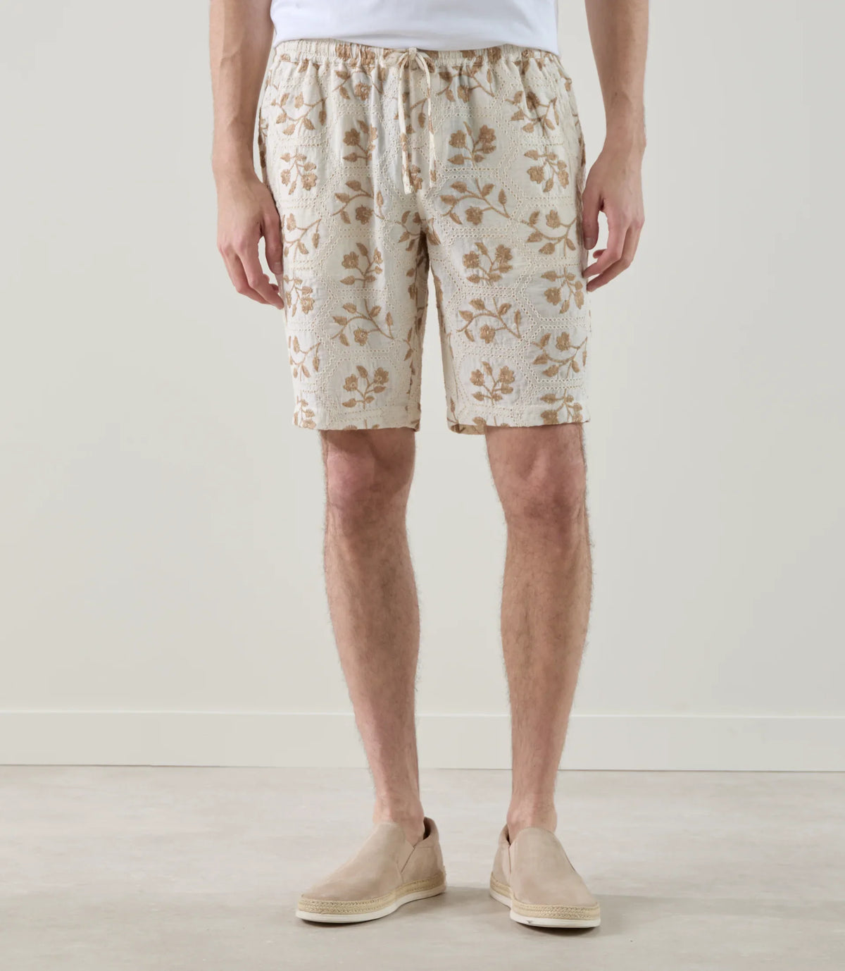 Bermuda avec taille élastiquée beige - IZAC