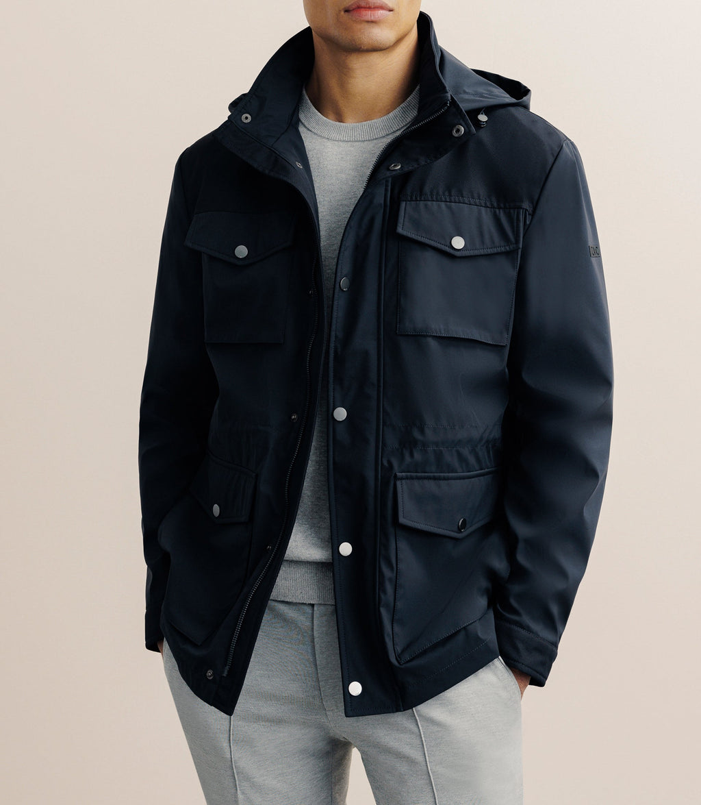 Parka avec capuche amovible marine - IZAC