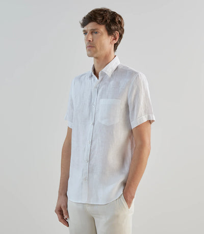 Chemise casual 100% lin blanche - IZAC