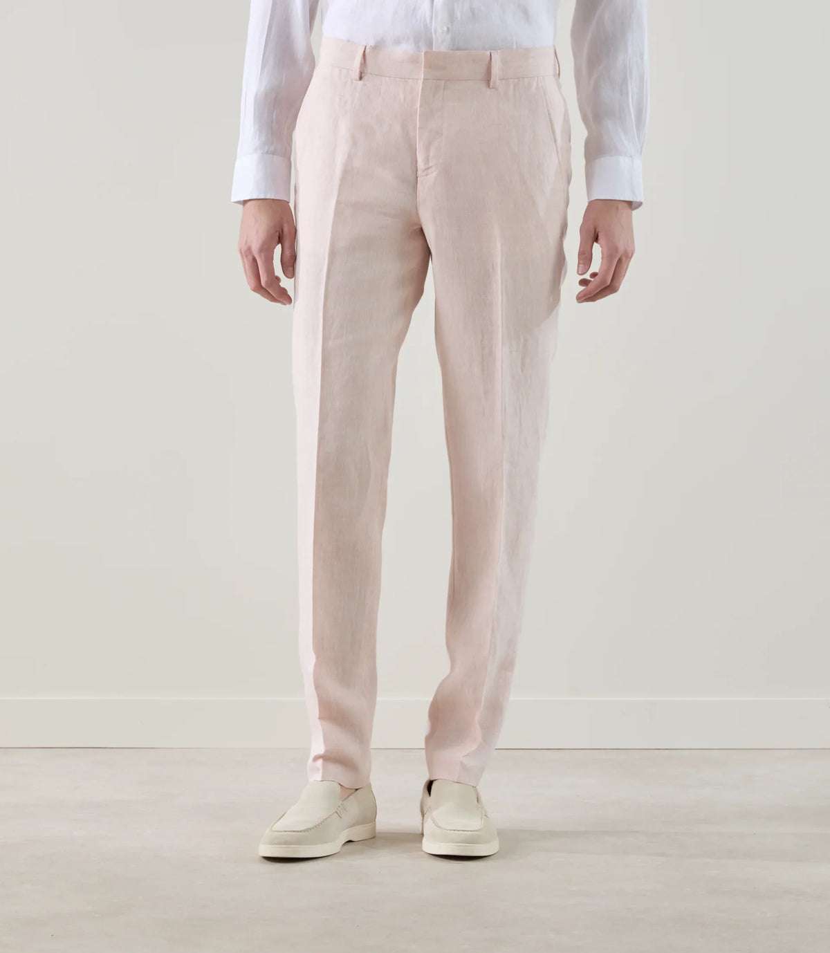 Pantalon ville 100% lin rose - IZAC