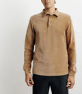 Polo boutonné manches longues camel - IZAC
