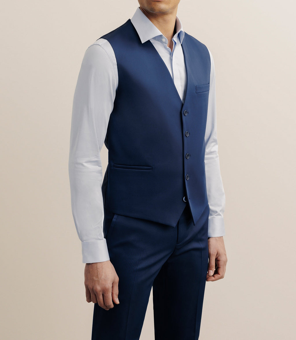 Gilet de costume tissu technique bleu - IZAC