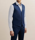 Gilet de costume tissu technique bleu - IZAC