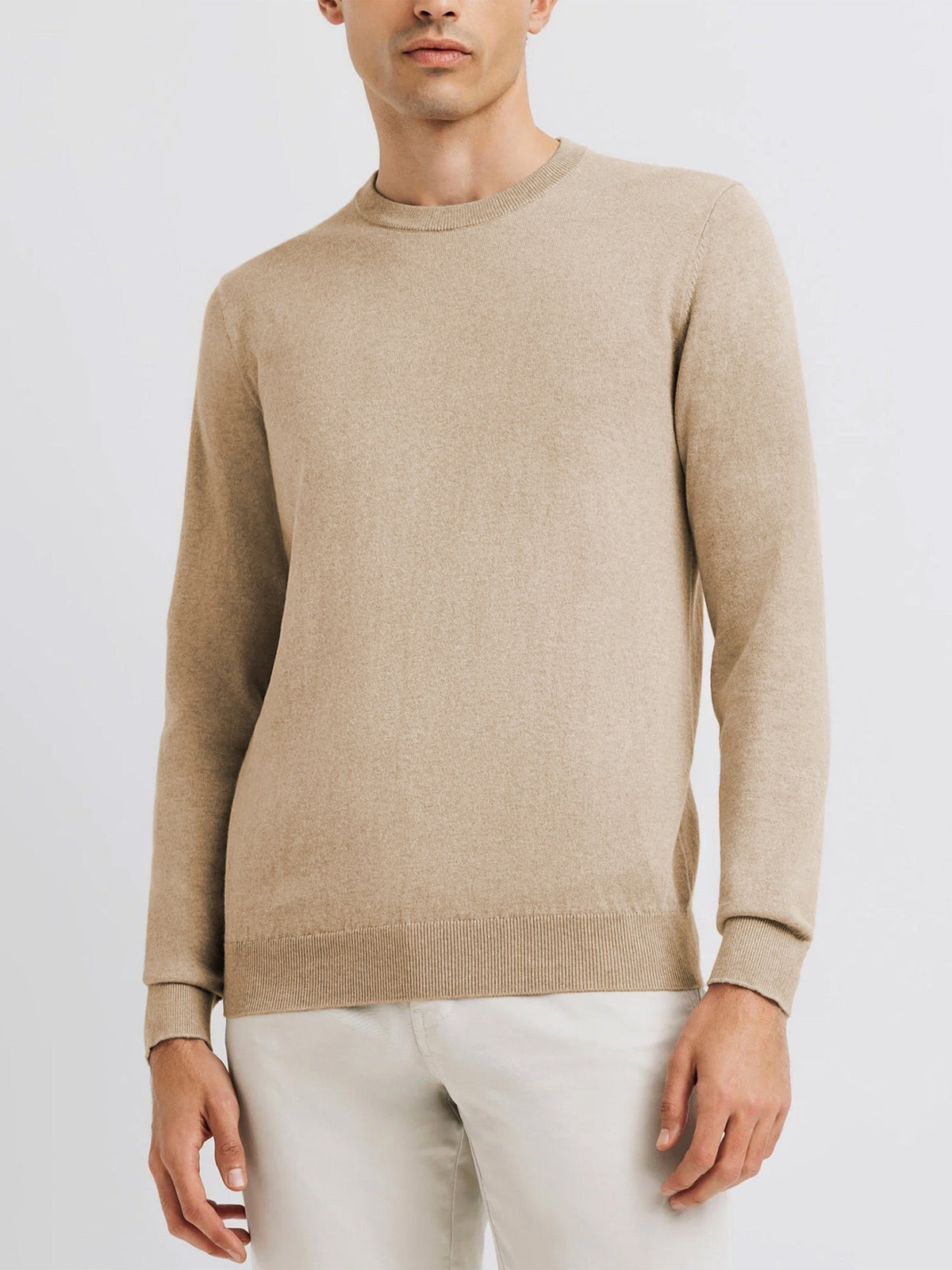 Pull col rond beige - IZAC