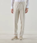 Pantalon ville 100 % lin beige - IZAC