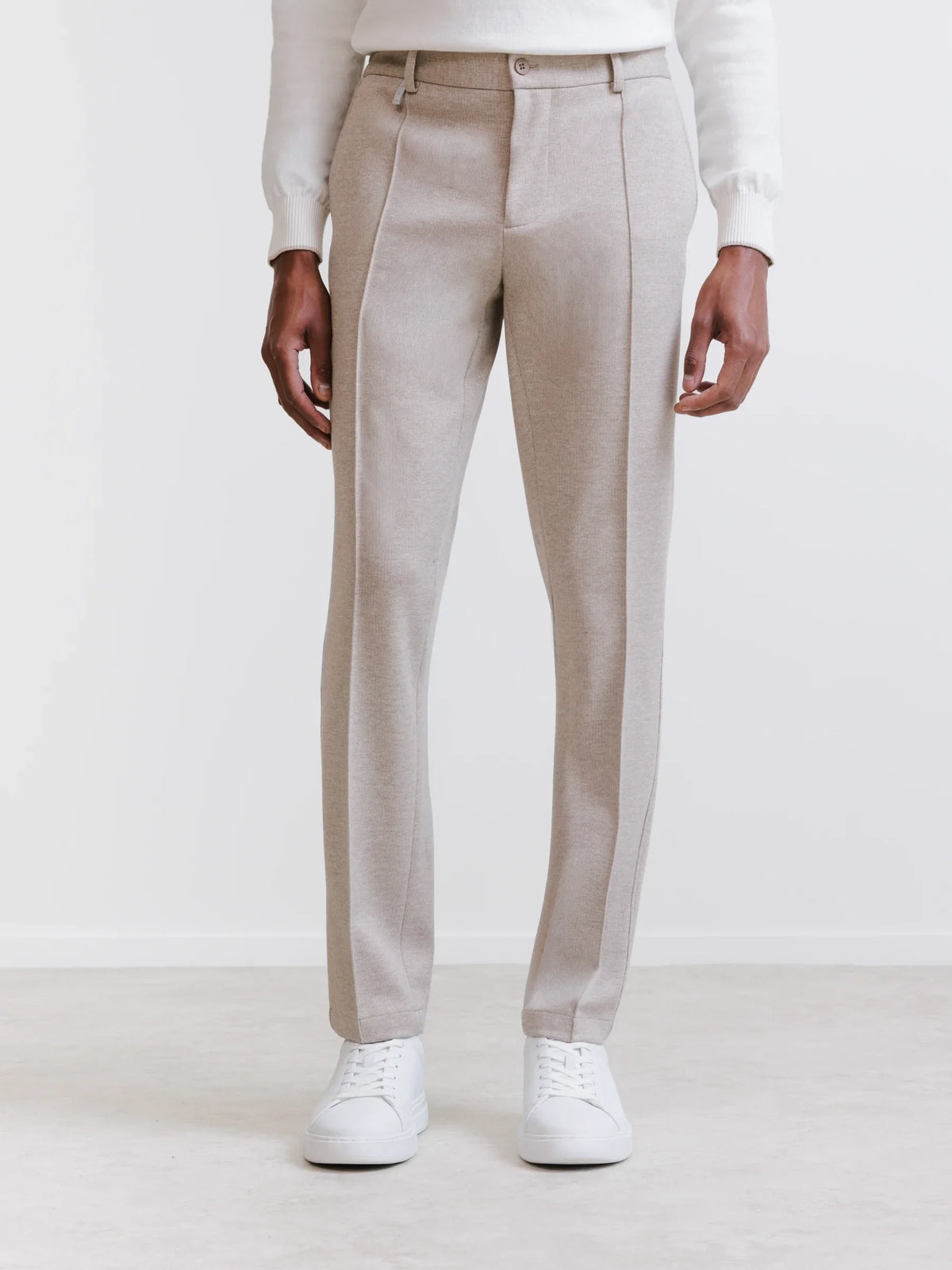Pantalon ville en maille beige - IZAC