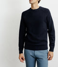 Pull col rond jeux de points marine - IZAC