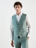 Gilet ville en laine majoritaire vert clair - IZAC