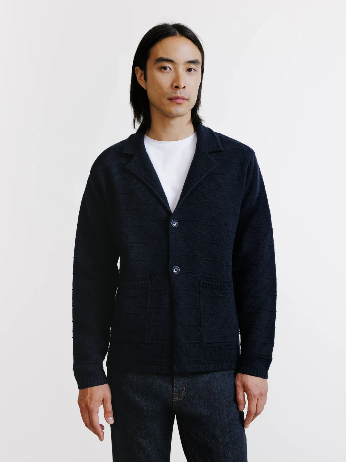 Gilet en maille marine - IZAC