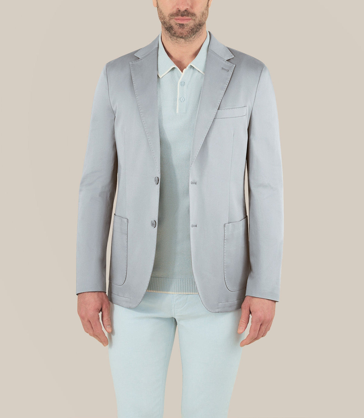 Veste ville en satin de coton kaki - IZAC