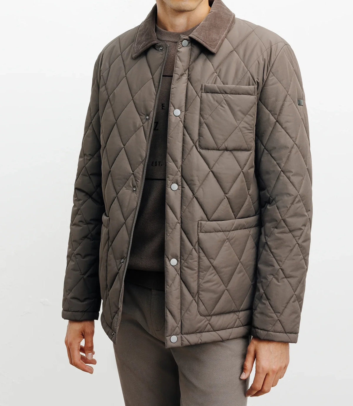 Blouson col chemise taupe - IZAC