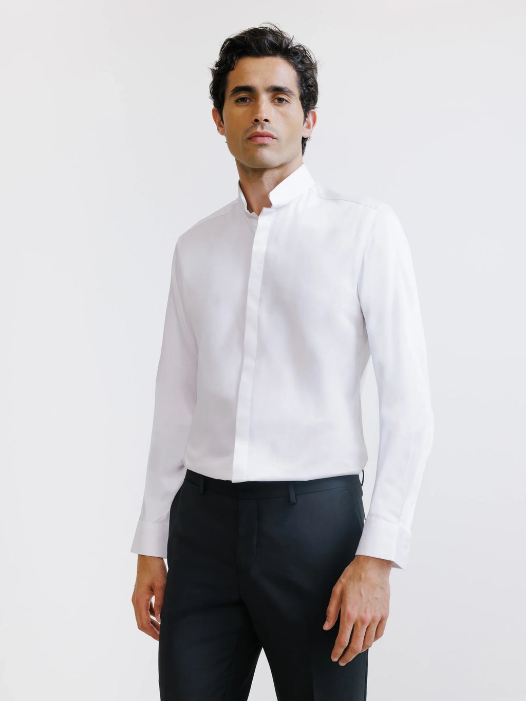 Chemise en satin de coton blanche - IZAC
