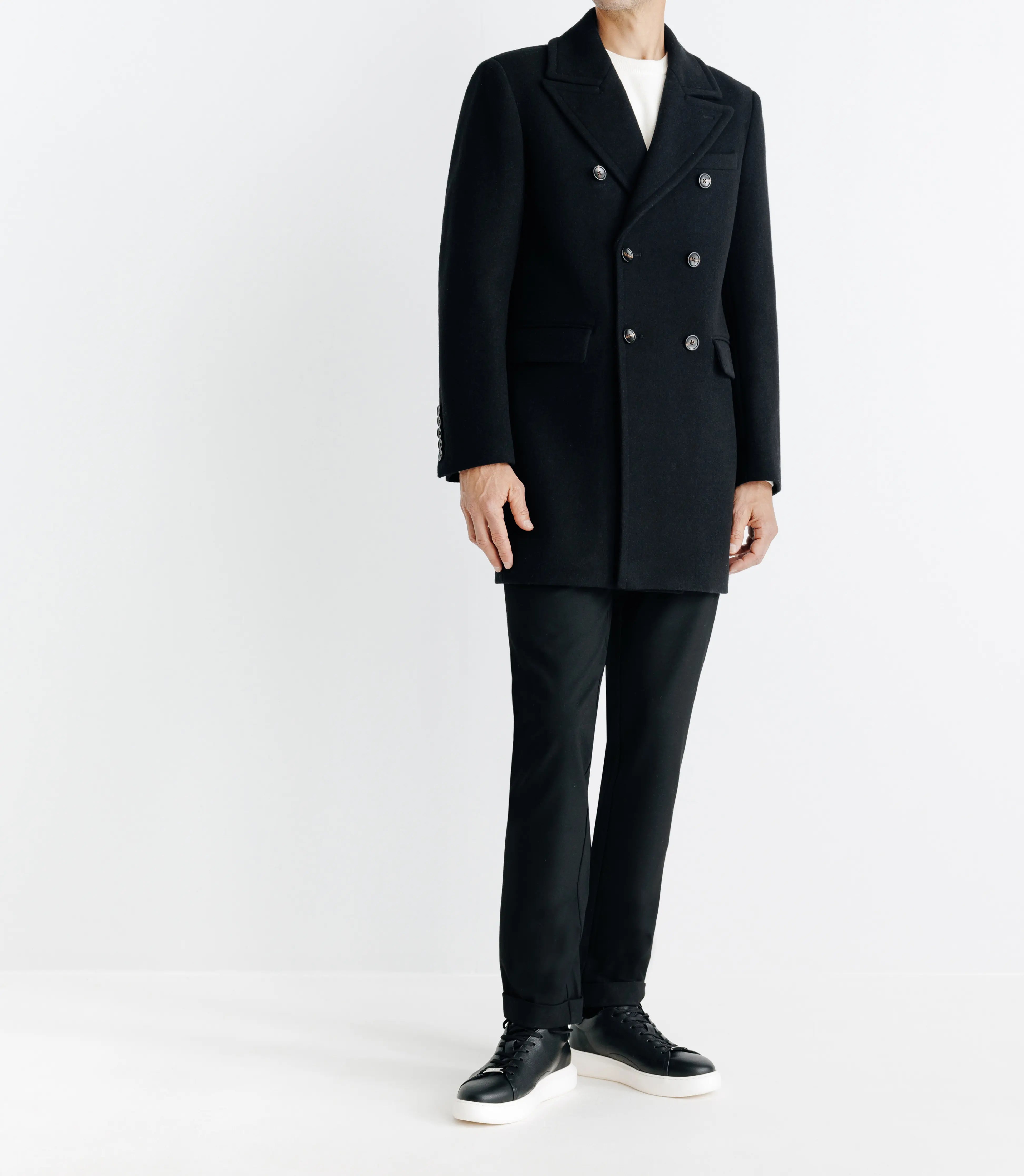 Manteau croisé noir - IZAC