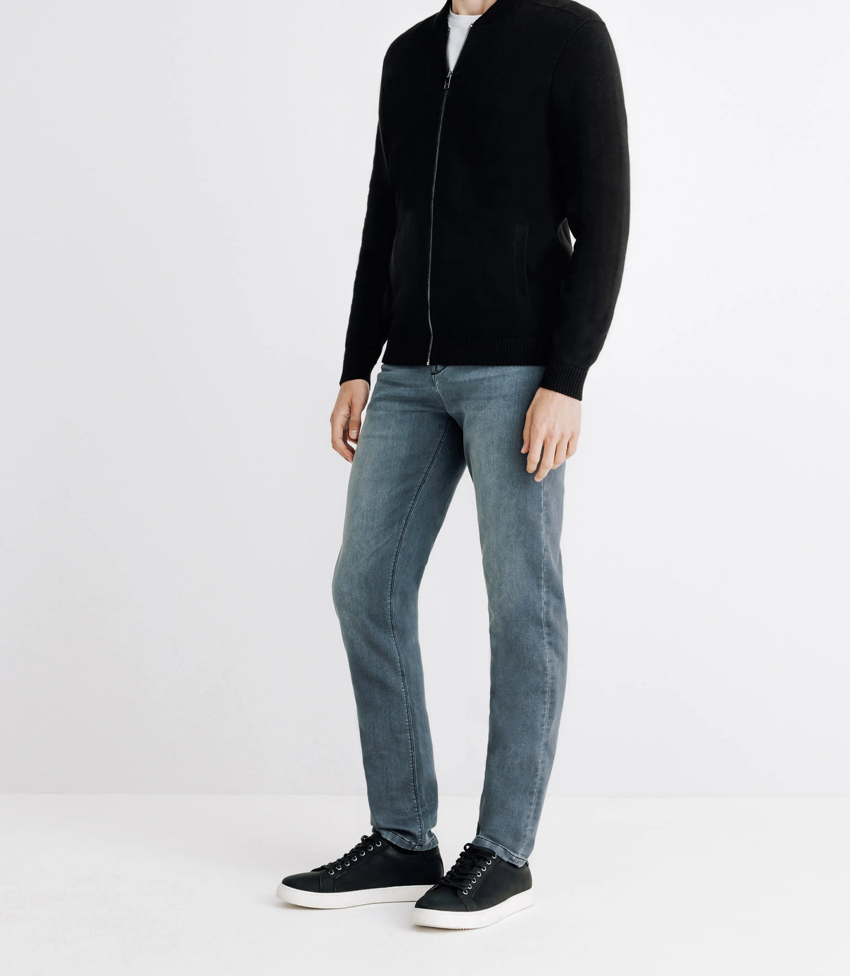 Pull gilet zippé col teddy noir - IZAC