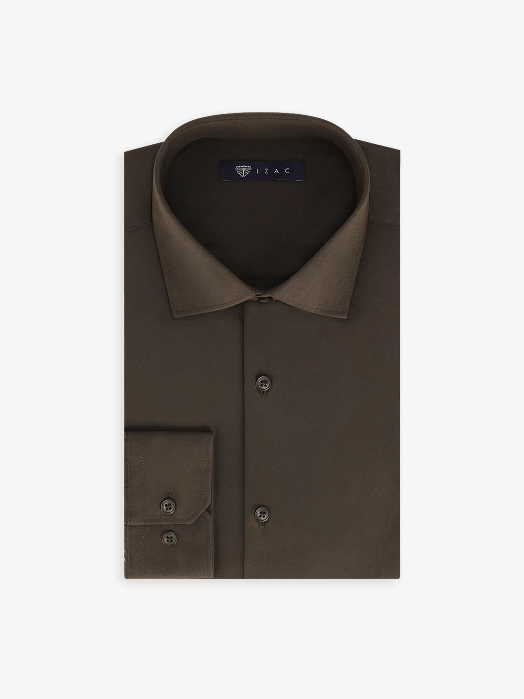 Chemise ville en satin marron foncé