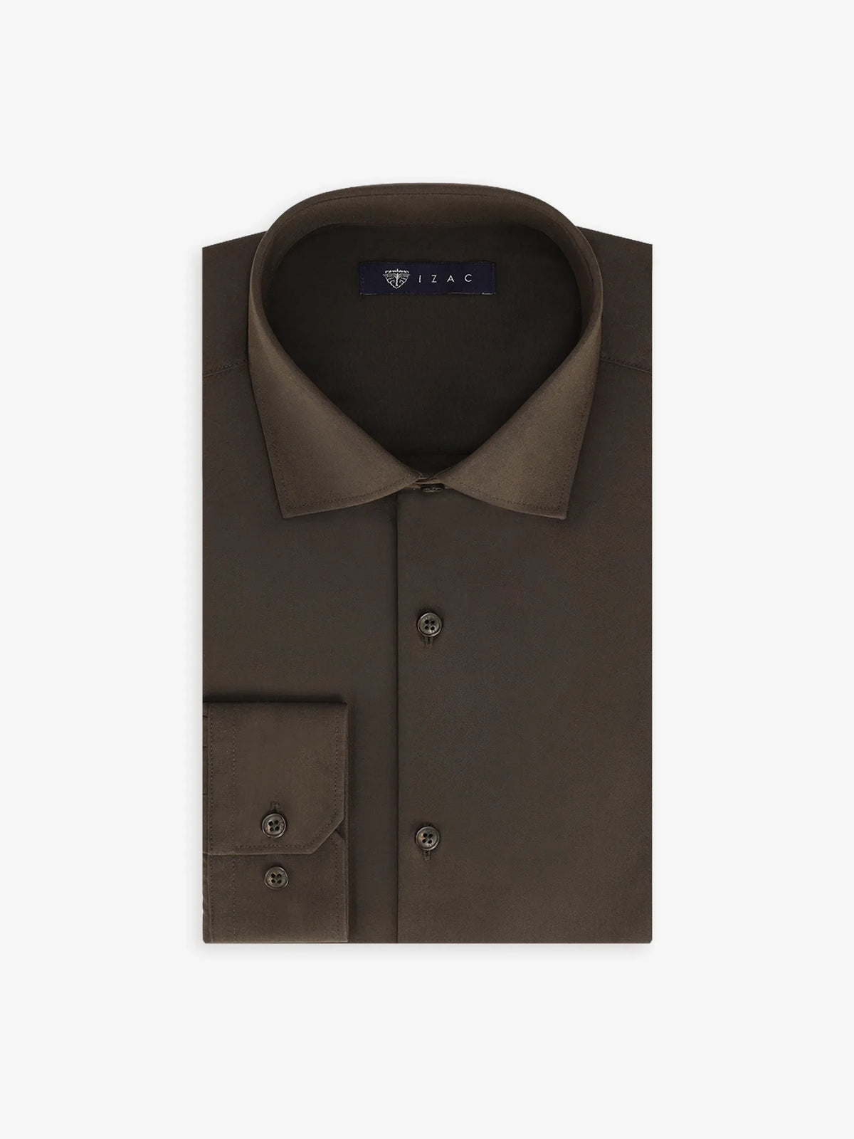 Chemise ville en satin marron foncé