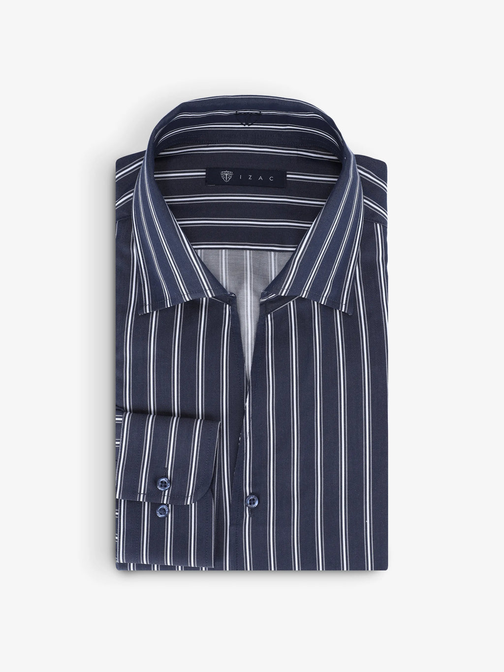 Chemise ville rayée marine - IZAC