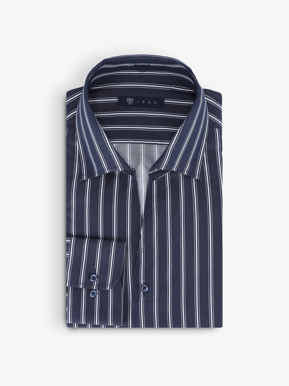 Chemise ville rayée marine - IZAC