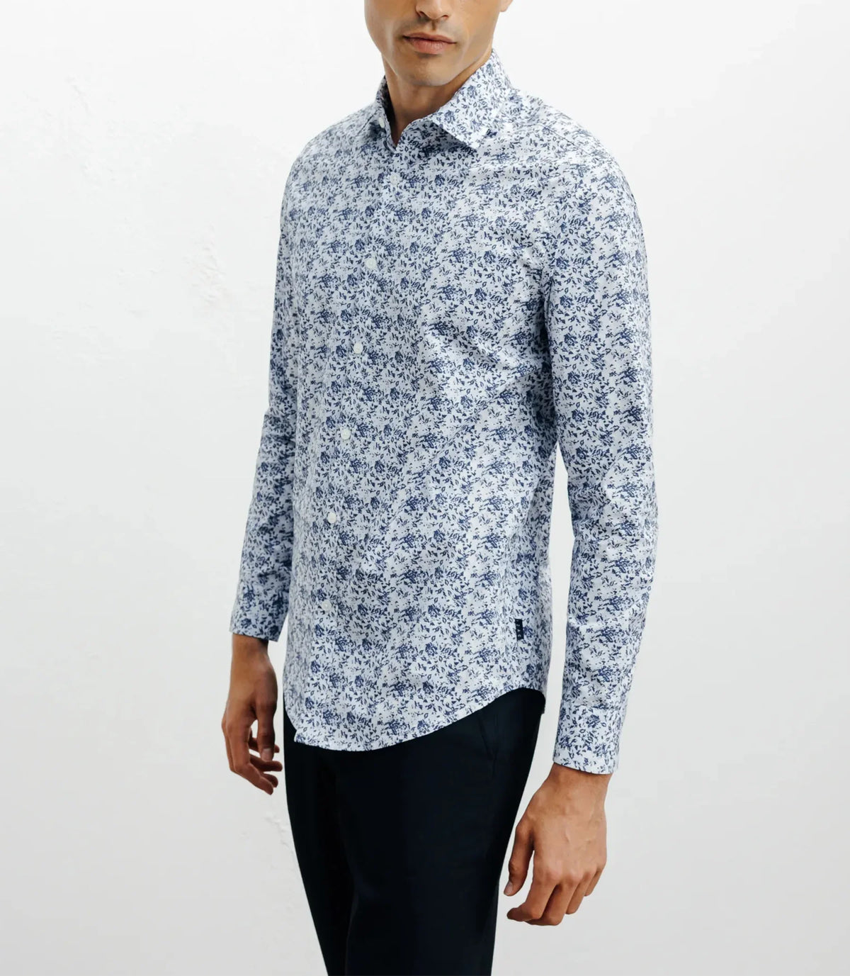Chemise casual imprimé fleurs ciel - IZAC