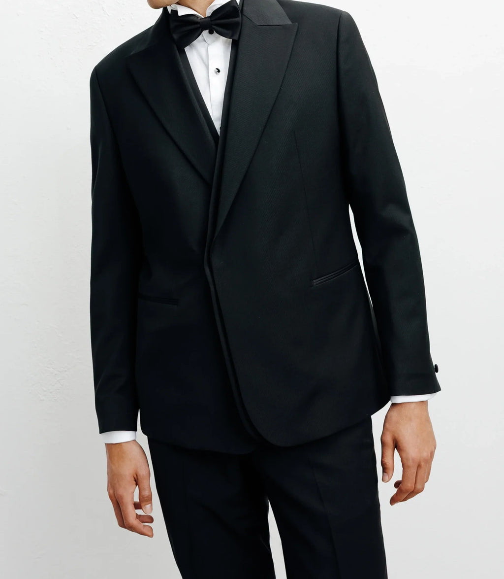 Costume croisé double col noir - IZAC