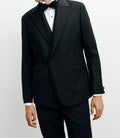 Costume croisé double col noir - IZAC