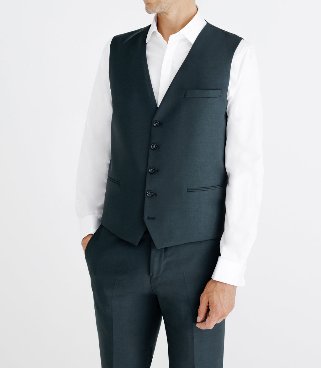 Gilet ville aspect brillant vert foncé - IZAC