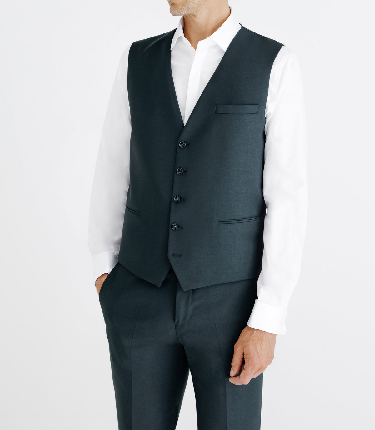 Gilet ville aspect brillant vert foncé - IZAC