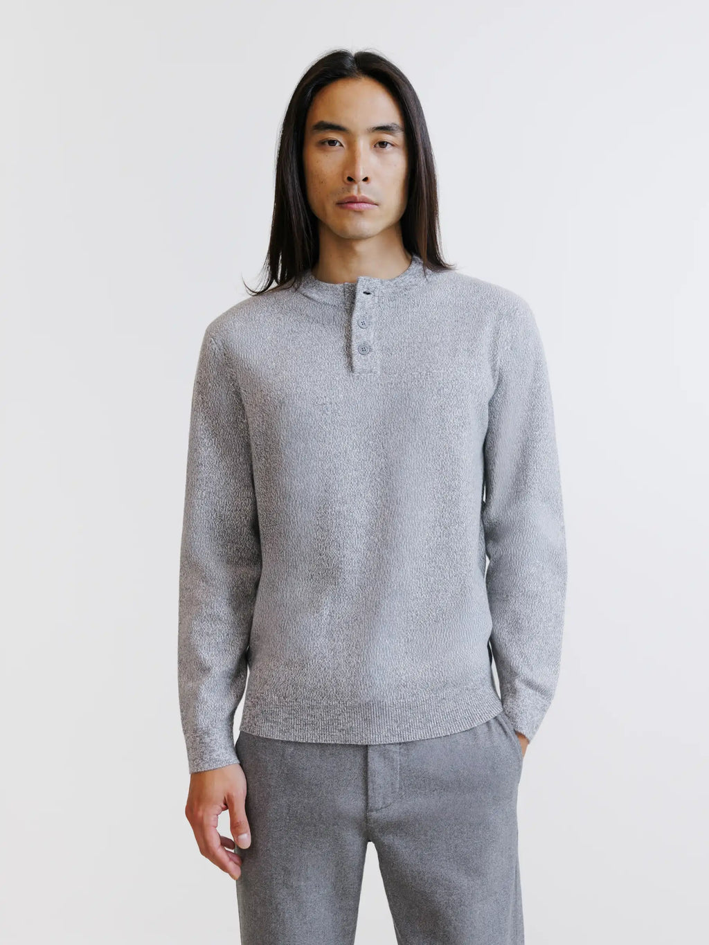 Pull col rond gris chiné - IZAC