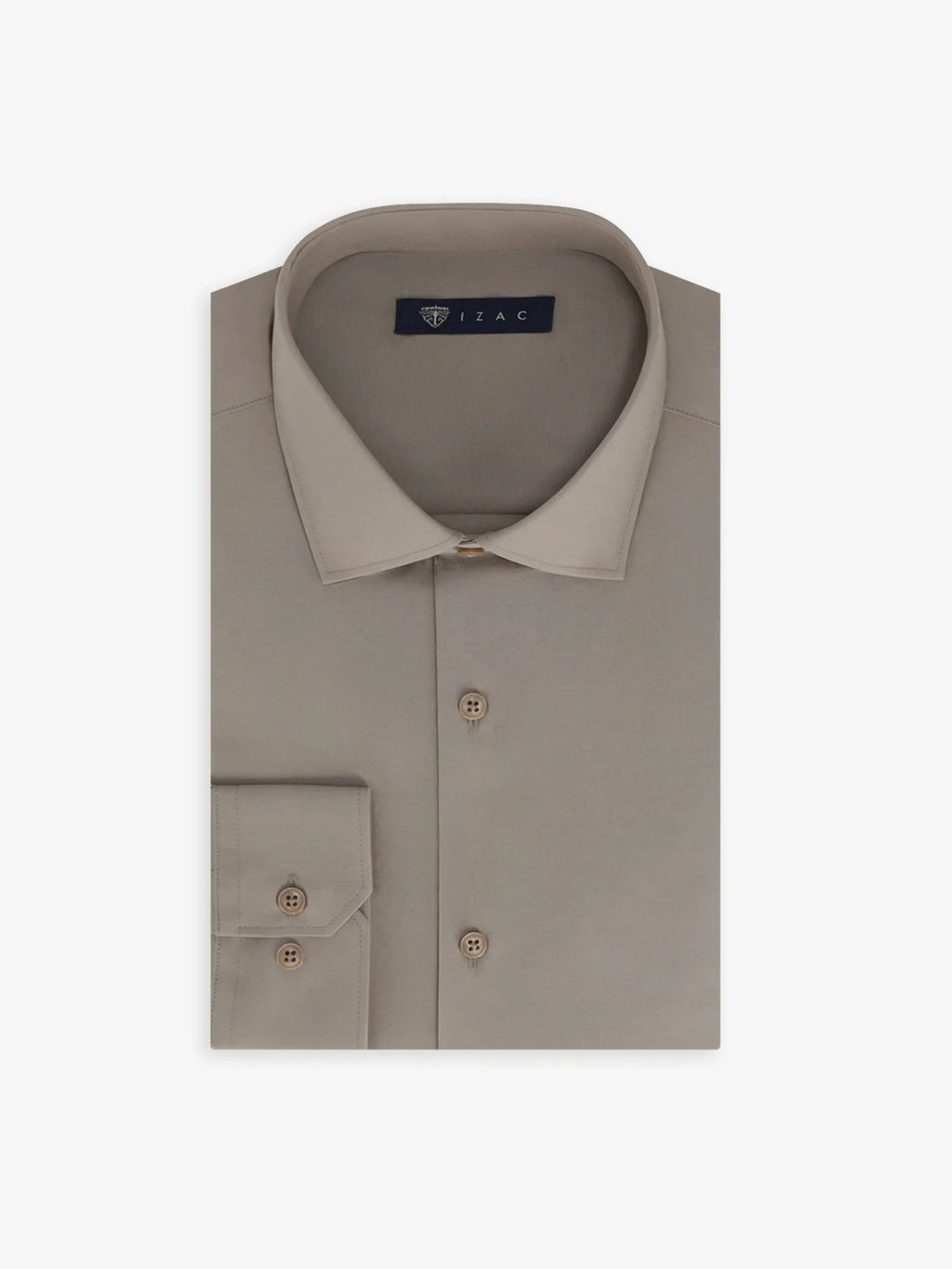 Chemise ville en satin taupe