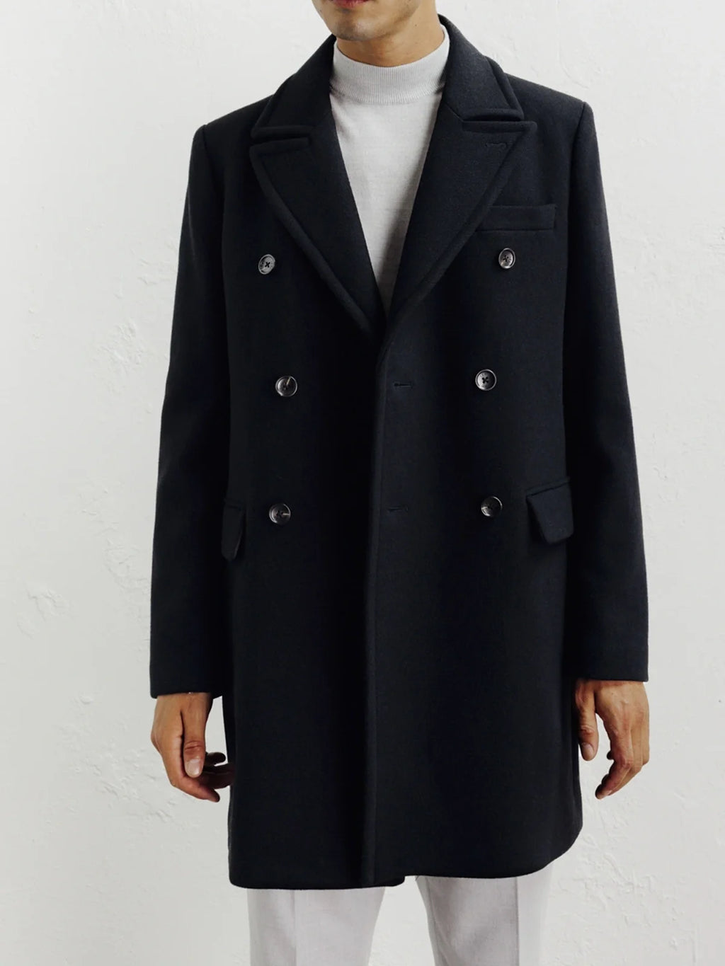 Manteau ville croisé noir - IZAC