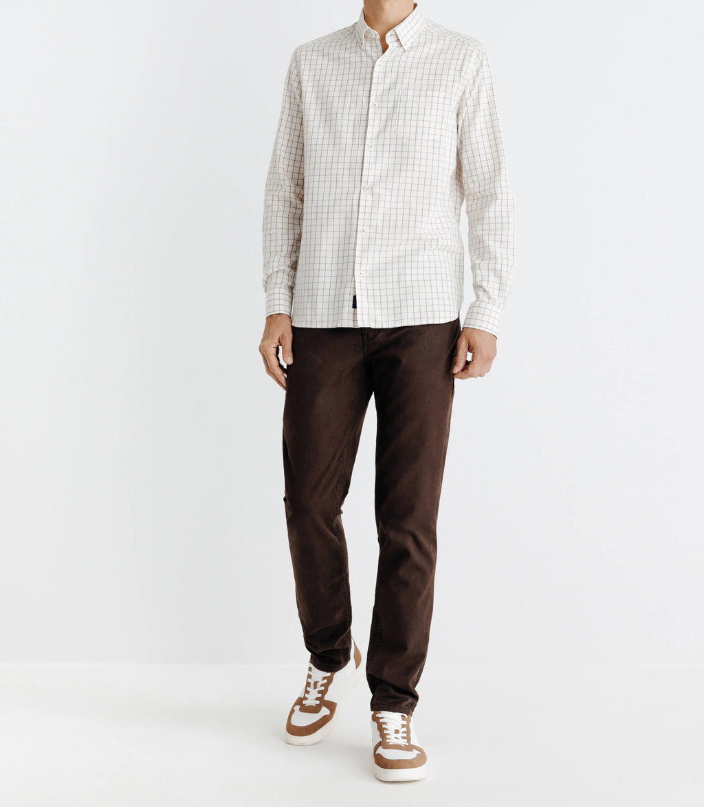 Chemise avec carreaux beige - IZAC