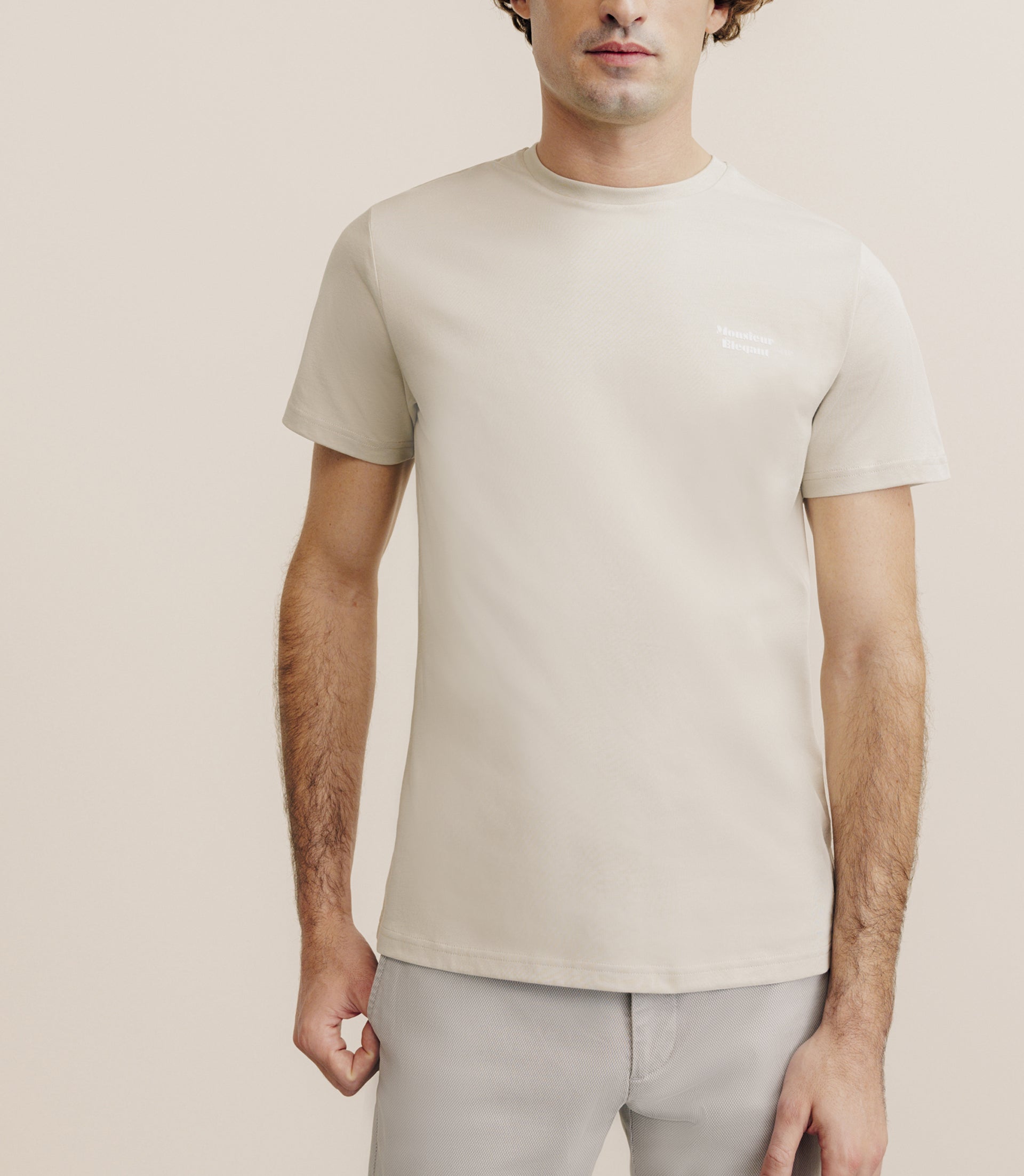 T-shirt flocking beige - IZAC