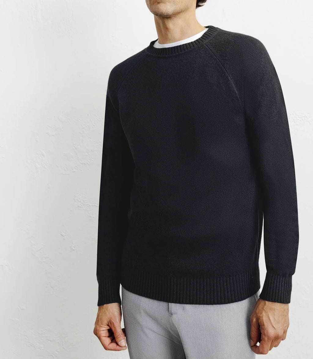 Pull en laine col rond noir - IZAC