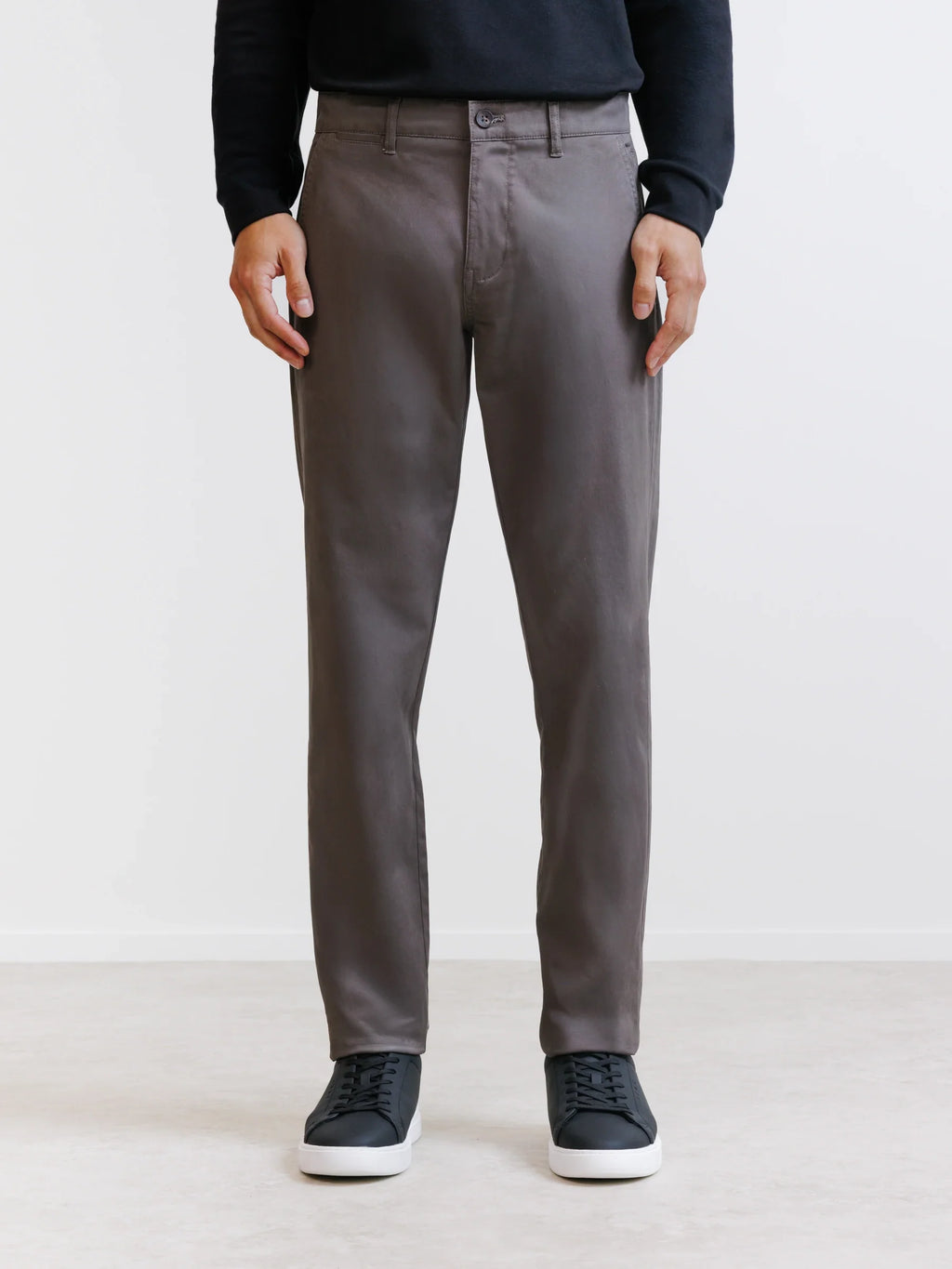 Pantalon coton stretch châtain - IZAC