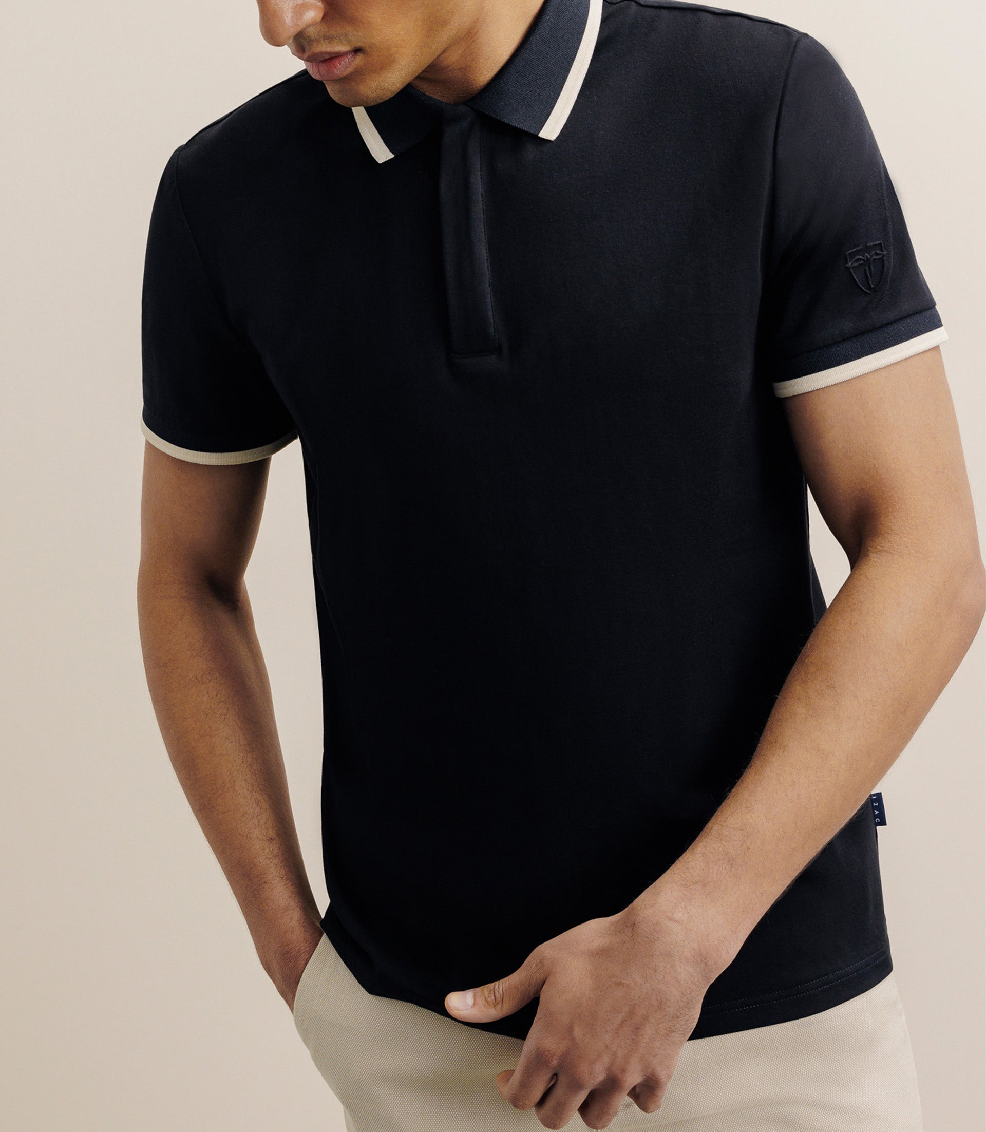 Polo zip noir - IZAC