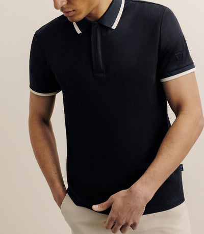 Polo zip noir - IZAC