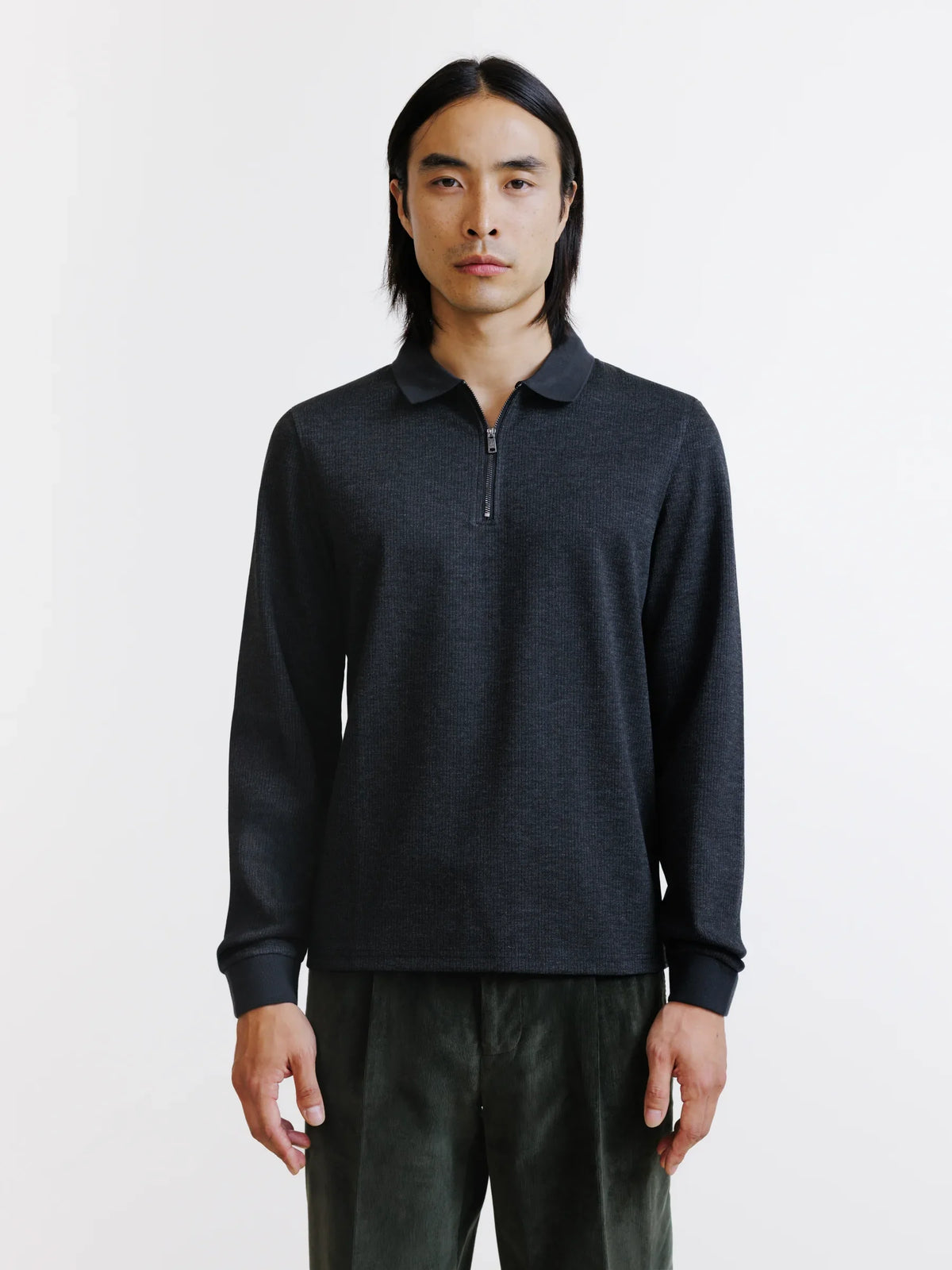 Polo zippé anthracite - IZAC