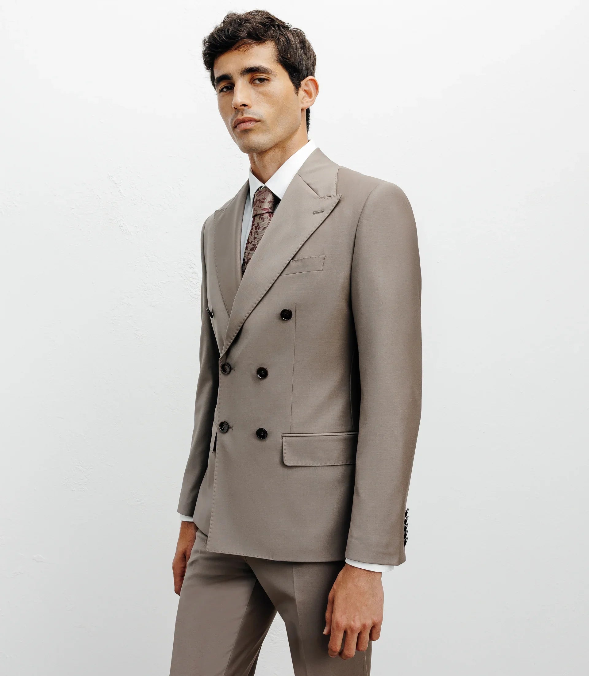 Costume croisé taupe - IZAC