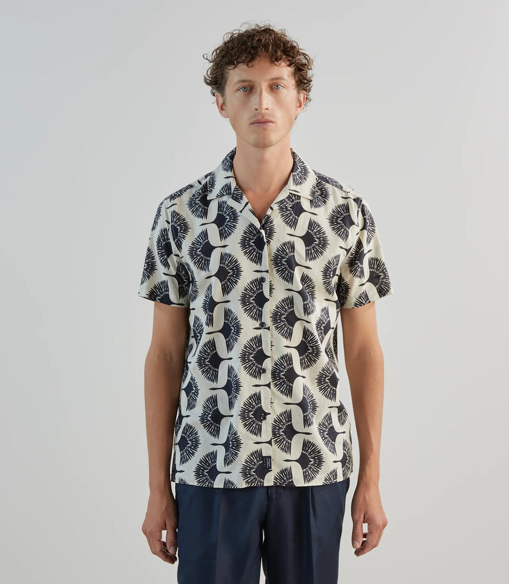 Chemise casual imprimée marine - IZAC