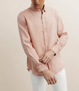 Chemise regular 100% lin orange - IZAC