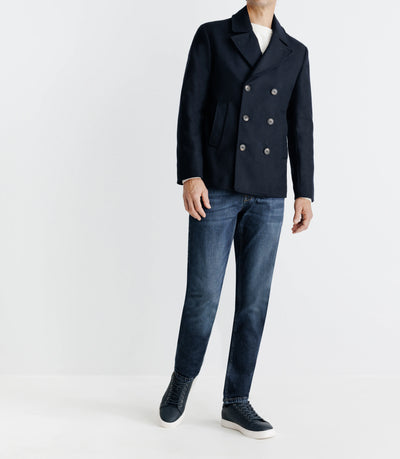 Manteau ville croisé marine - IZAC