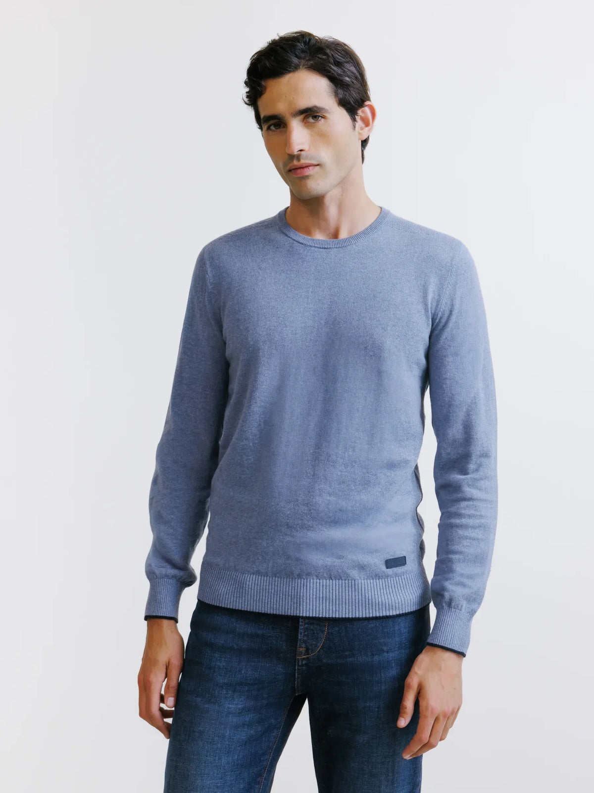 Pull col rond indigo - IZAC