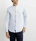 Chemise casual col mao avec coudières ciel - IZAC