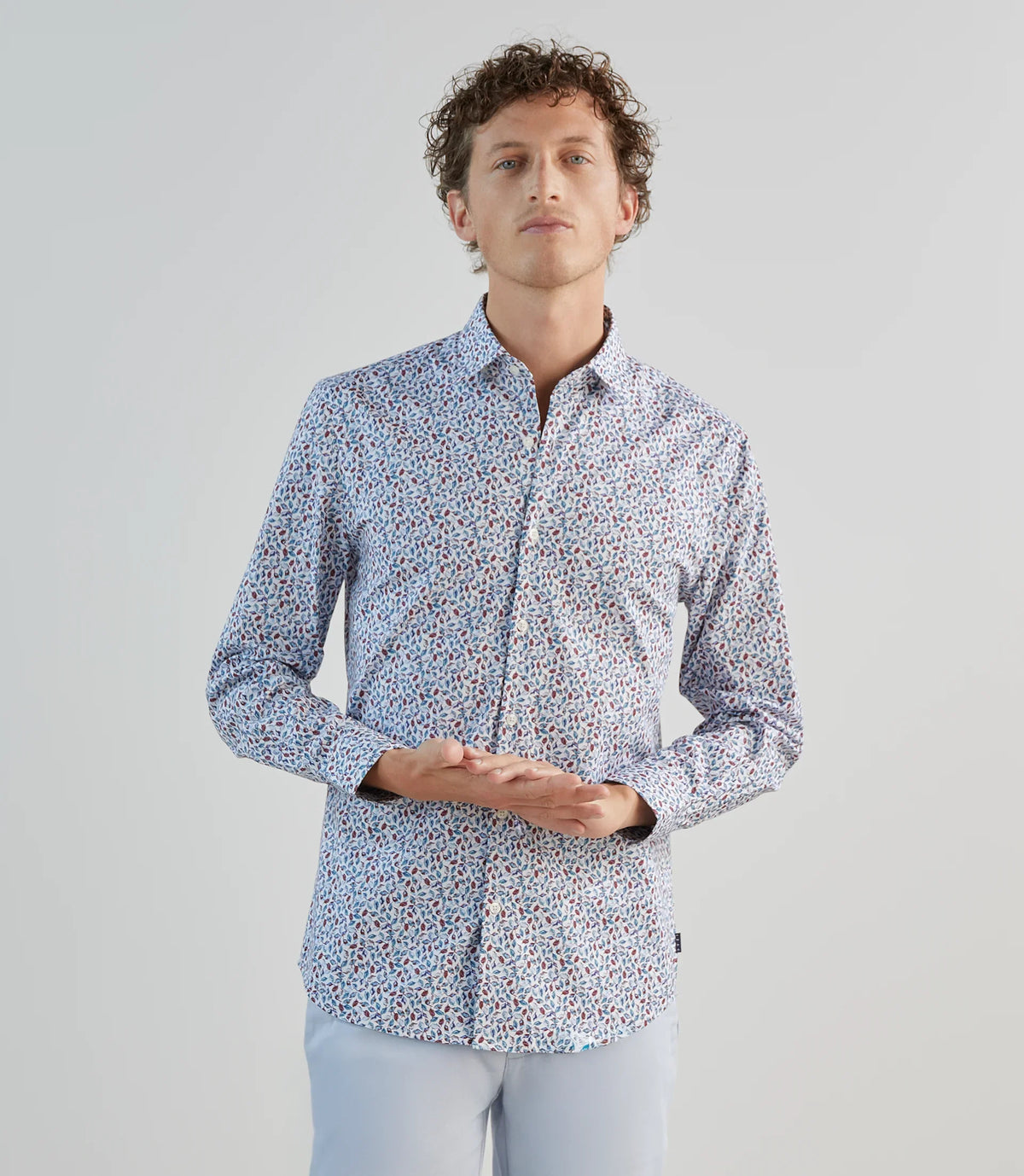 Chemise fantaisie bordeaux - IZAC
