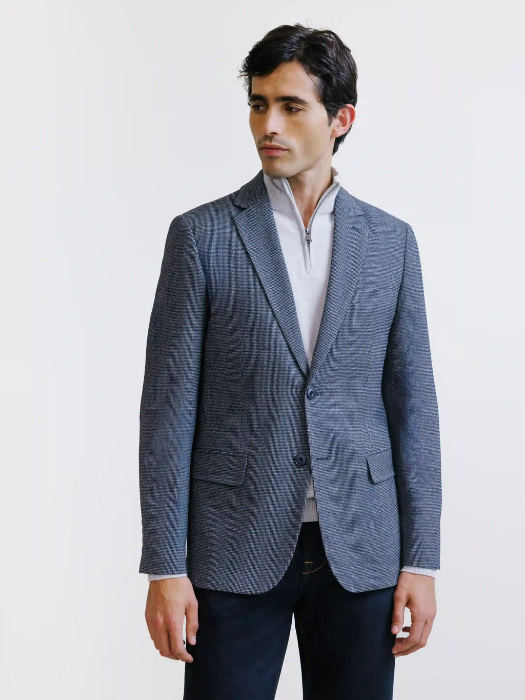 Veste 2 boutons blanche et marine - IZAC